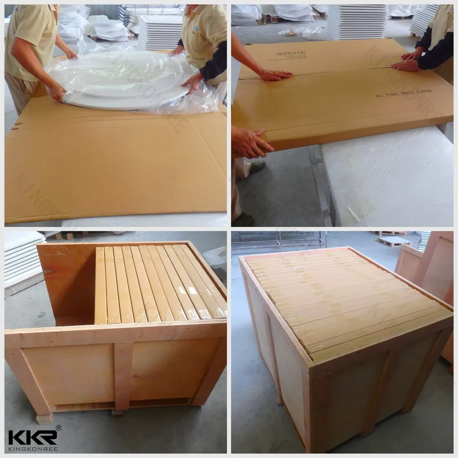 White Square Dining Table Solid Surface Corian Sheet Table Top