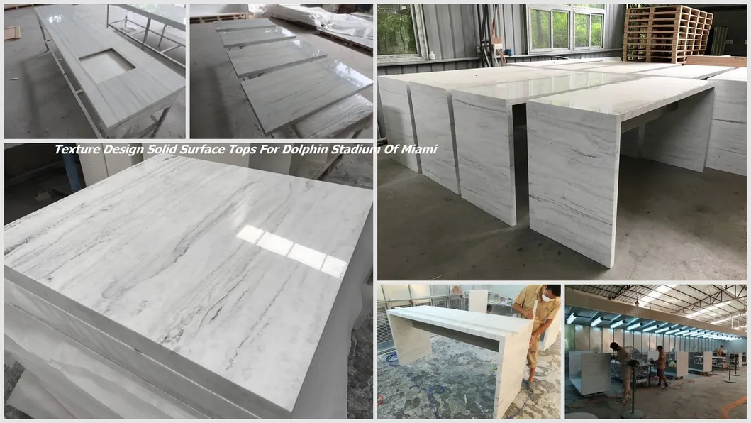 White Square Dining Table Solid Surface Corian Sheet Table Top