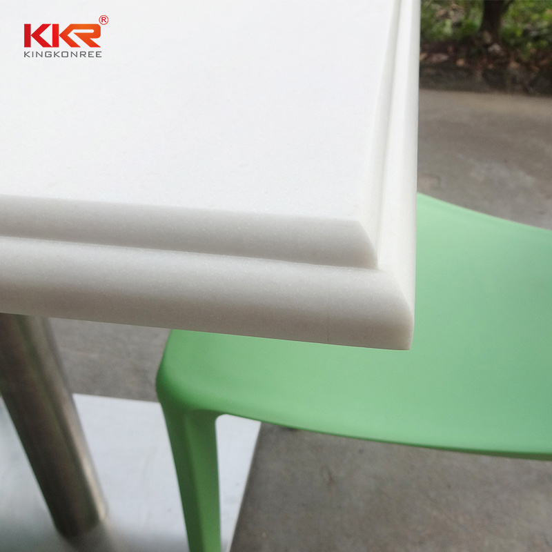 White Square Dining Table Solid Surface Corian Sheet Table Top