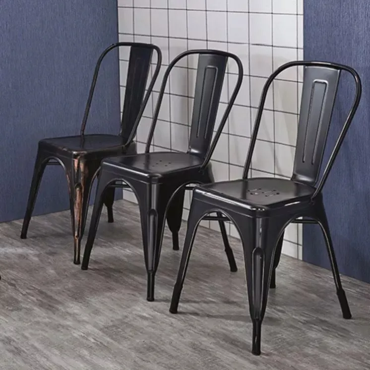 Wholesale Bistro Cafe Hotel Restaurant Metal Frame Dining Stackable Vintage Sedie Sillas Tolixs Chair