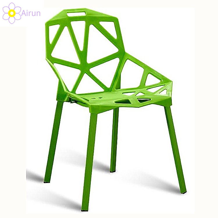 Wholesale Cheap Furniture Creative Plastic Hollow Iron Frame Dining Chair