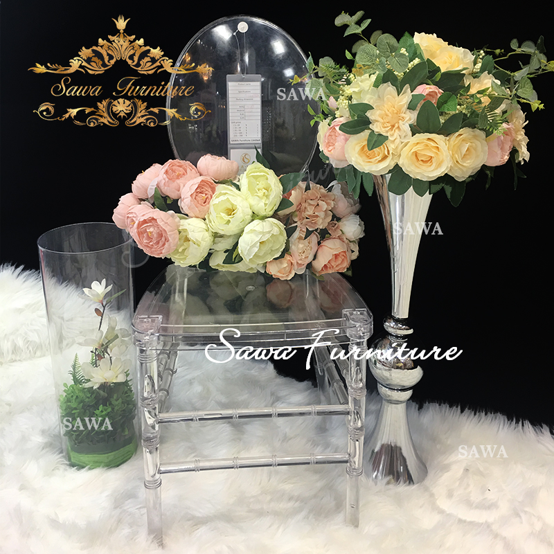 Wholesale Strong Wedding Party Event Clear Crystal Plastic Resin Acrylic Tiffany Chiavari Chair