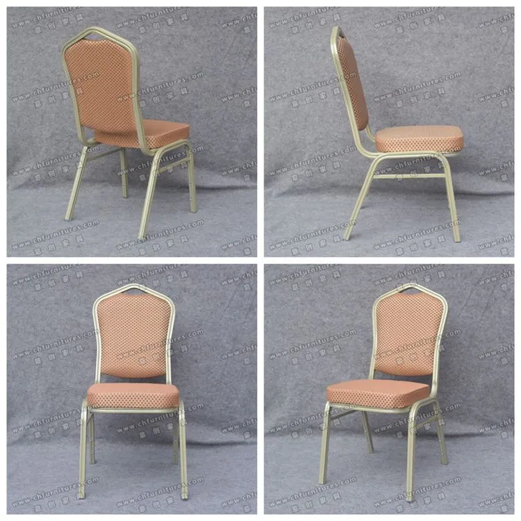 Yc-Zl22-1 Champagne Frame Aluminum Stacking Metal Printing Banquet Chair Restaurant Furniture