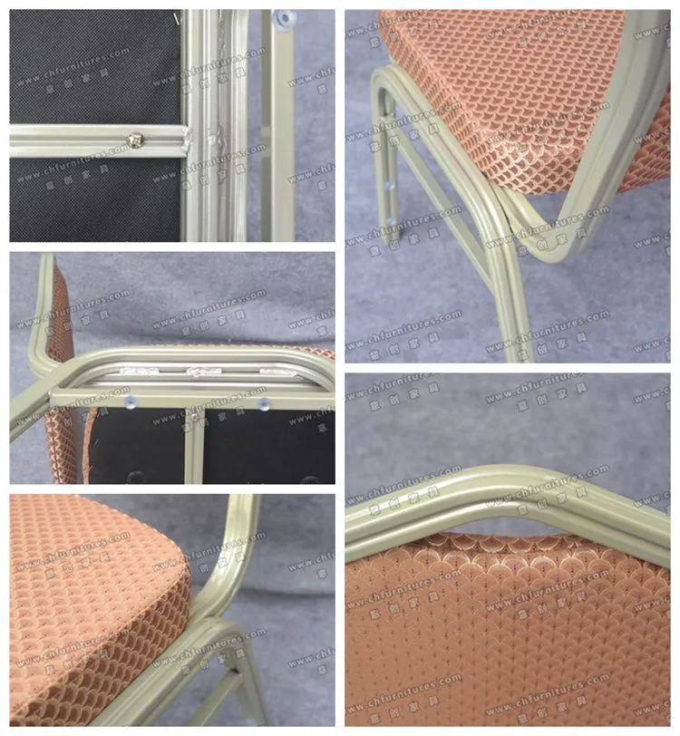 Yc-Zl22-1 Champagne Frame Aluminum Stacking Metal Printing Banquet Chair Restaurant Furniture